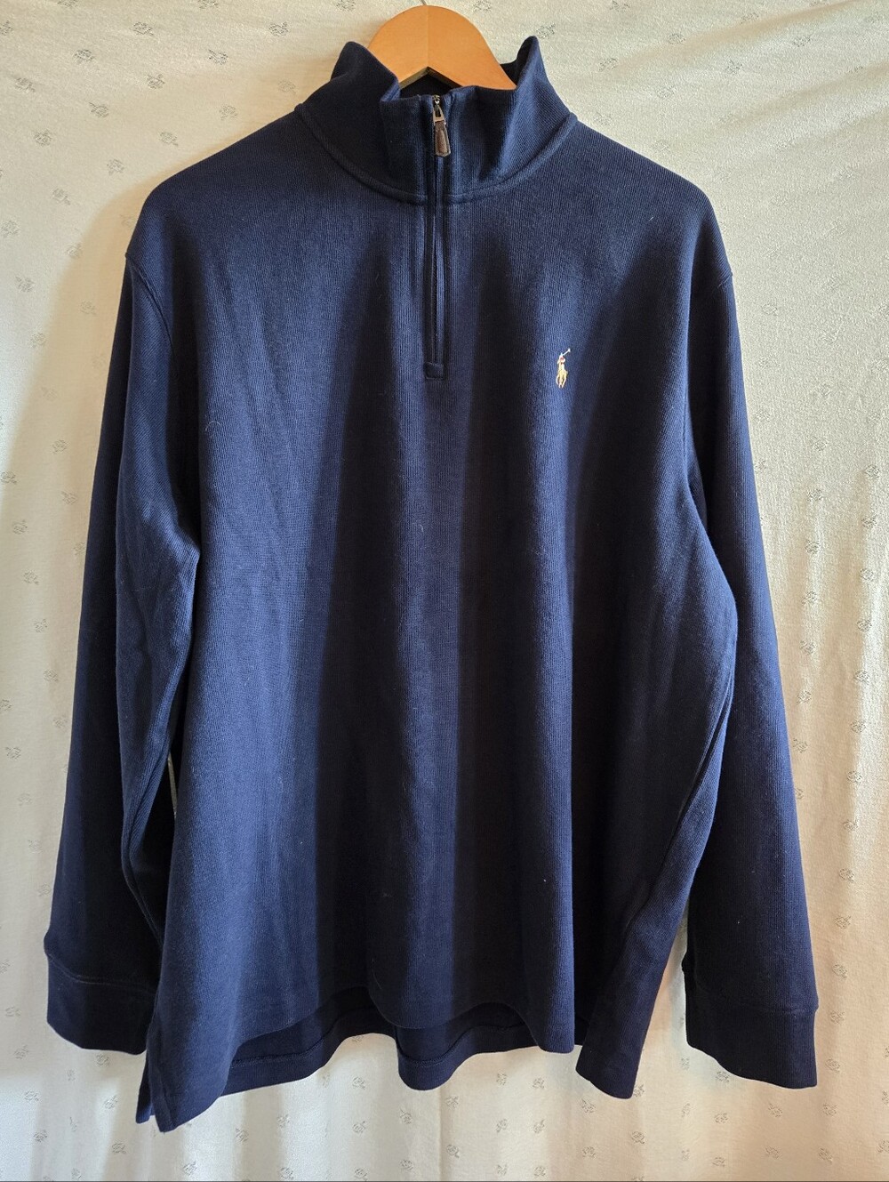 Polo by Ralph Lauren Estate-Rib Quarter-Zip Pullover Size XL Navy